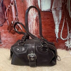 Roots brown leather bag